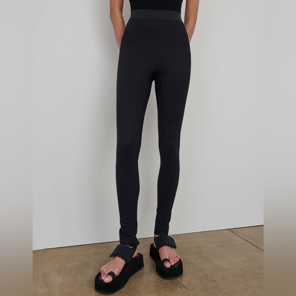 WARDROBE.NYC Back Zip Legging in Black